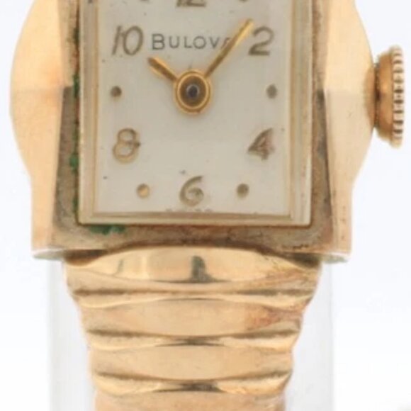 Vintage 1957 Bulova Art Deco Ladies Mechanical Wristwatch 6 BD Swiss 10k RGP main image 4